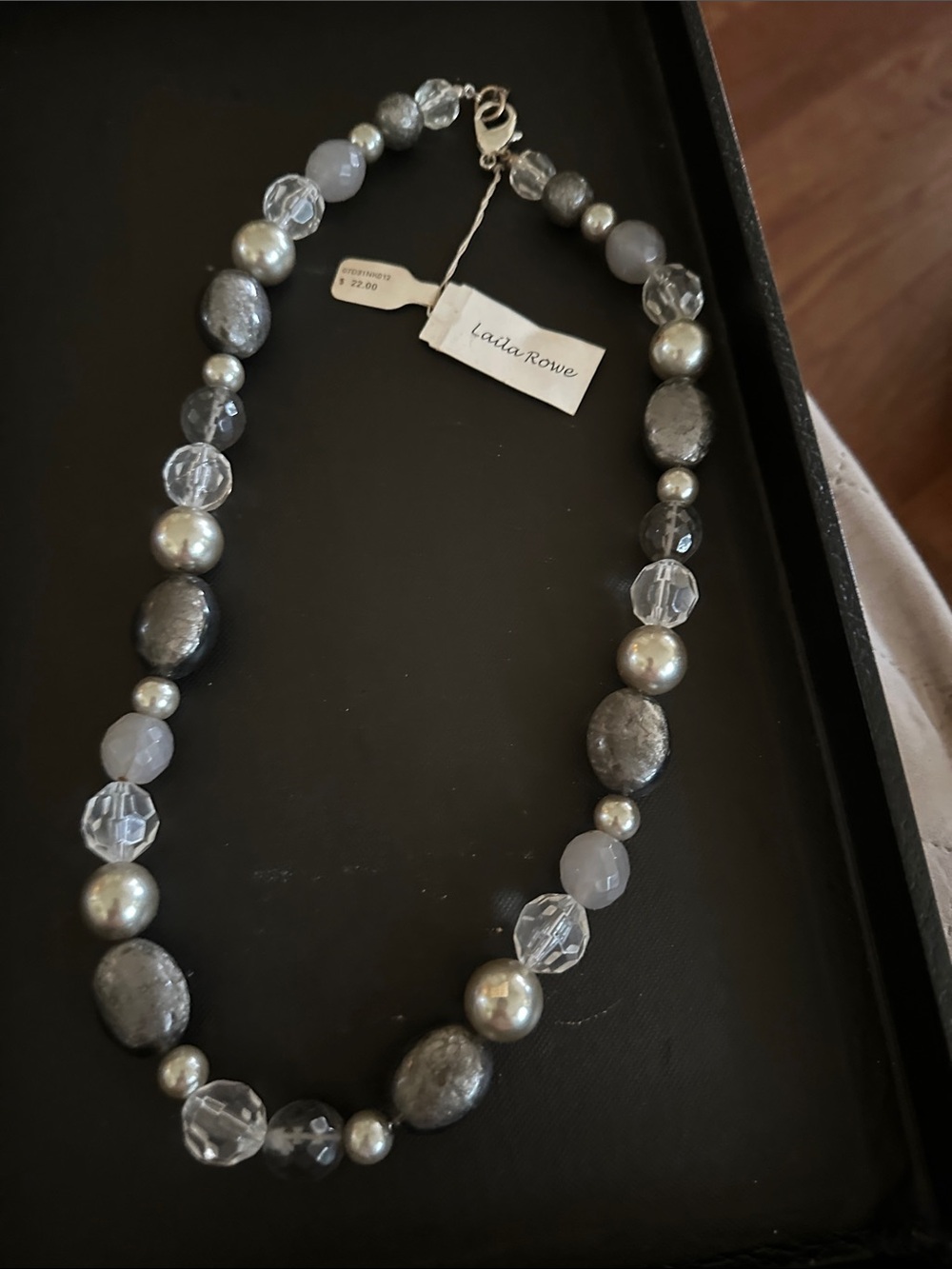 Silver Gray Beaded Necklace